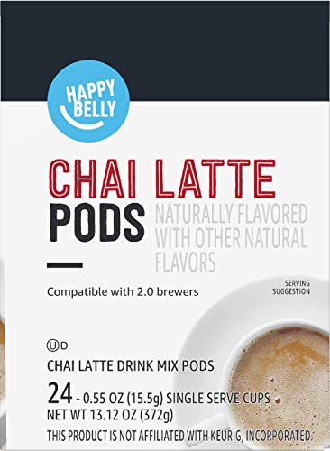 Happy Belly Chai Latte Pods for 2.0 K-Cup Brewers, 24 Count