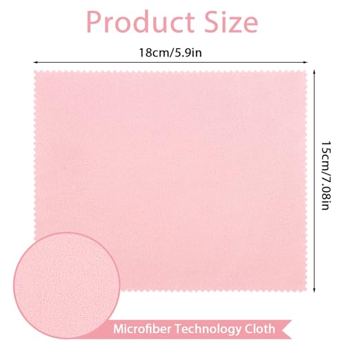 Andibro 10 Pcs Pink Microfiber Eyeglass Cleaning Cloths