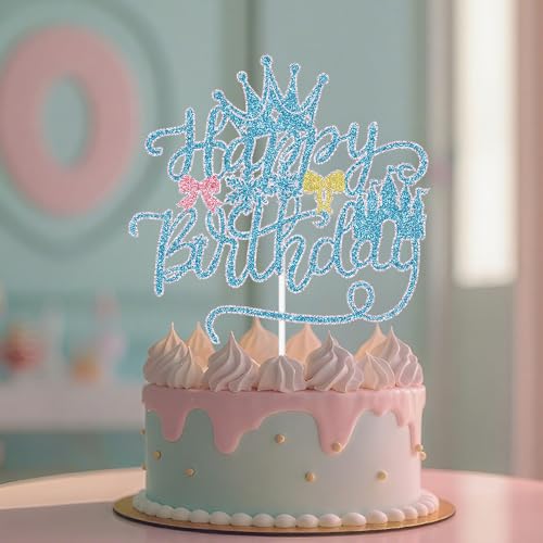 Glitter Castle Cake Topper for Birthday & Baby Showers