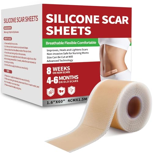 Tearich Silicone Scar Sheets - Medical Grade Scar Tape Roll for C-Section, Surgery & Burns