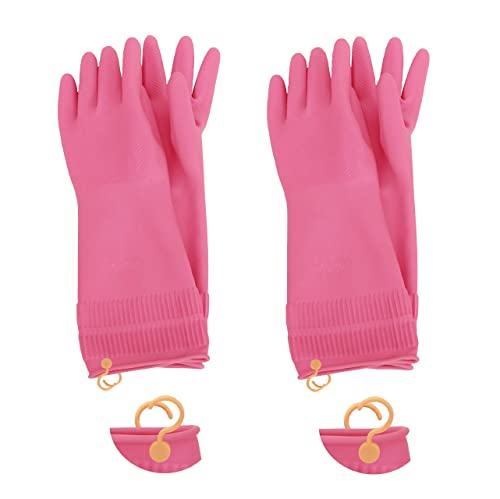 Myungjin Reusable Waterproof Latex Rubber Cleaning Gloves - Medium