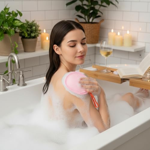 Apojgitn 4-Pack Exfoliating Soap Saver Bag - Double-Layer Mesh Pouch
