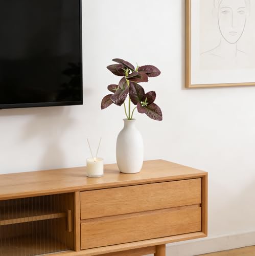 Hoement 4-Pack Artificial Faux Greenery Plant Leaves for Indoor Home Decor