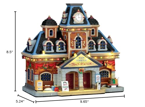 Lighted Village Train Station Model for Holiday Decor - Lemax Caddington Collection