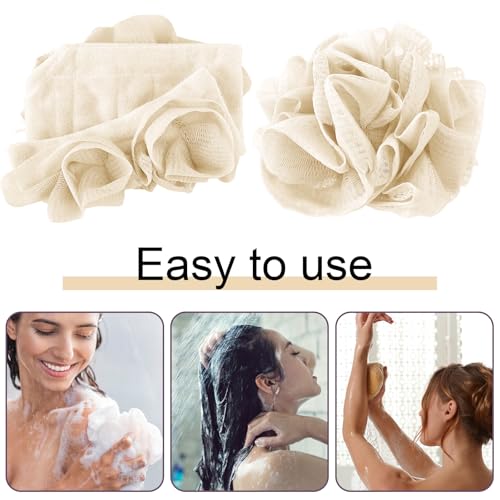 Swiffen 2-in-1 Washcloth Loofah Combo with Drawstring - Beige