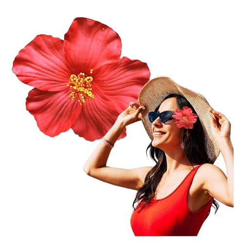 Red Hawaiian Flower Hair Clip Bohemian Floral Hair Accessory