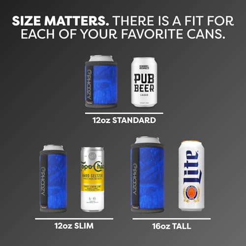 PHOOZY Insulated Can Cooler for 12 oz Cans - Blue NASA-Tech Drink Sleeve