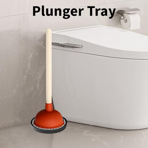 Black Toilet Plunger Holder Tray - 2 Pack for Bathroom Hygiene
