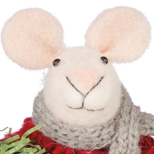 Primitives by Kathy 4.50 Inches Tall Mouse with Box Sign The Elf - Home Decor Accents