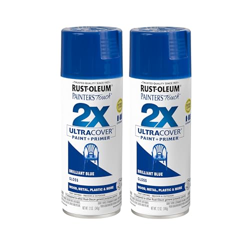 Rust-Oleum Painter's Touch 2X Ultra Cover Spray Paint, Gloss Brilliant Blue, 2-Pack