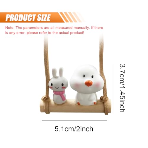 YoRise Swinging Chick & Bunny Car Rear View Mirror Hanging Ornament