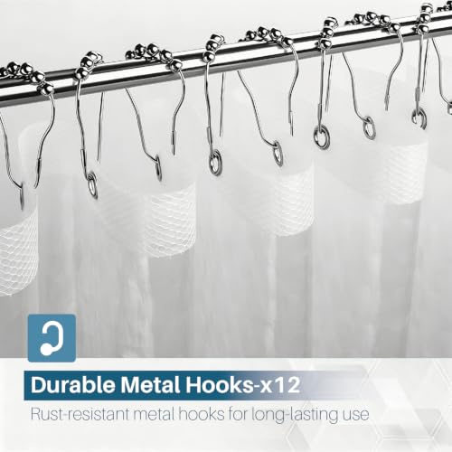 HOUSEWELL 3D Water Cube Sheer Shower Curtain Liner 72x72 - Heavy-Duty Waterproof with Magnets & Hooks