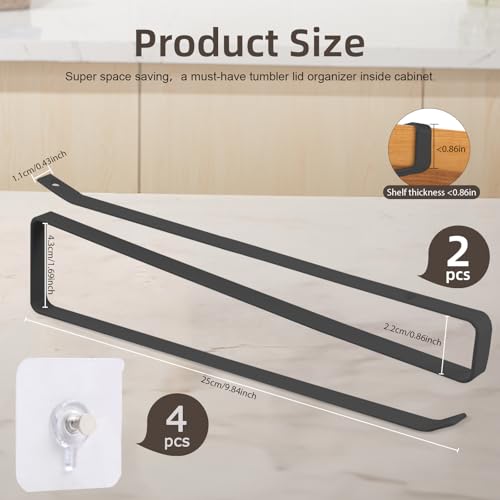 LveSunny Black 1 Pack Tumbler Lid Organizer for Yeti & More - Space Saving