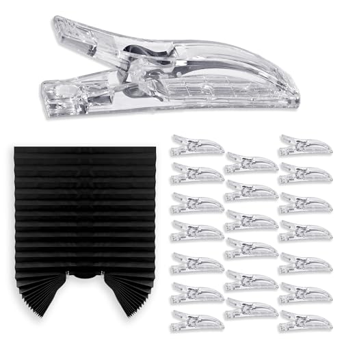 20Pcs Pleated Shade Clips for Window Blinds - No Drill, Clear