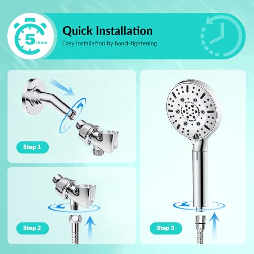 LumeTon High-Pressure Filtered Handheld Shower Head - 7 Spray Modes