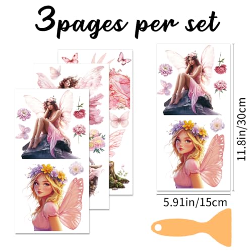 3pcs Vintage Furniture Stickers - Waterproof Elf Design Transfers
