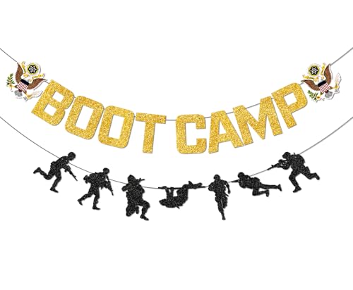 Boot Camp Banner Set - Military Party Decorations with Garland