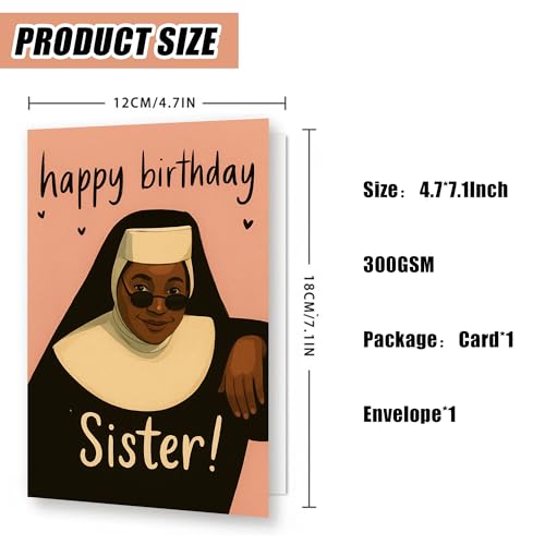 Christian Sister Birthday Card with Red Envelope & Blessing