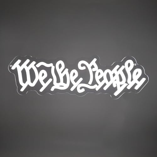 We The People Classroom Neon Sign USB Powered - White - Patriotic Wall Decor