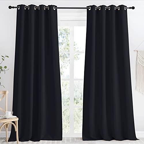 NICETOWN Blackout Curtain Panel 55"W x 96"L with Grommets, Thermal Insulated Room Darkening Drapes for Bedroom & Living Room, Pack of 1