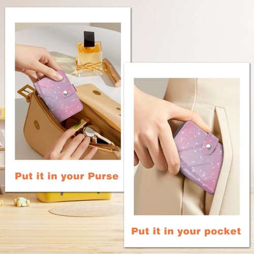 Fintie Glittering Purple/Pink Mini Photo Album for 2x3" Films - 52 Pockets