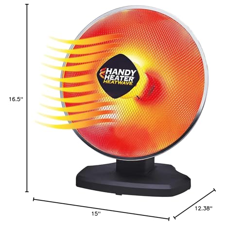Ontel Handy Heater Heatwave Parabolic Space Heater with Ceramic Heating Technology