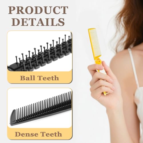Etenpo 10-Piece Folding Travel Hair Brush and Comb Set, Dual-Head