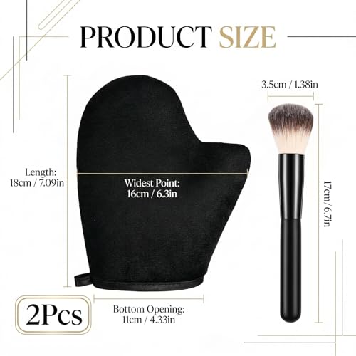 Tweruna Self Tanner Mitt and Brush Set for Flawless Application