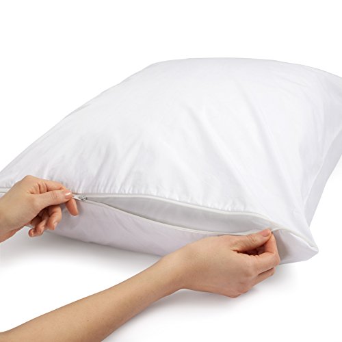 Amazon Basics Hypoallergenic Body Pillow Protector, 21x55 Inch Cotton Cover