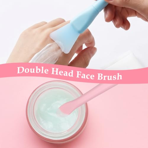 Ouligay 2 Pcs Silicone Face Mask Brush and Spatula Applicator Tool