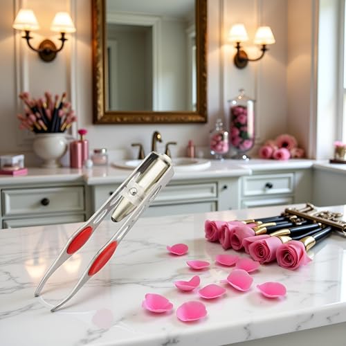 WLngtv Stainless Steel LED Tweezer for Eyebrow Grooming and Hair Removal