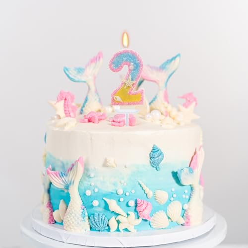 Pink Number 2 Birthday Candle - 3” Eco-Friendly Cake Topper