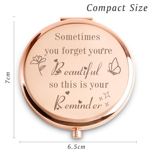 Daricano Personalized Compact Mirror Laser Engraved Makeup Mirror for Women