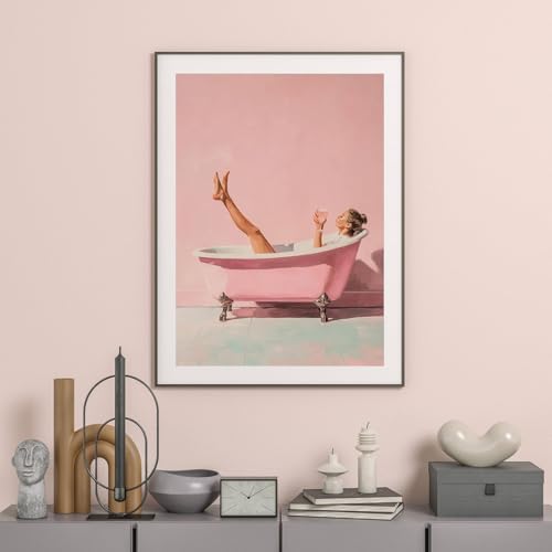 GUMITOON Pink Bathroom Diamond Art Kit - Full Drill 12"x16"