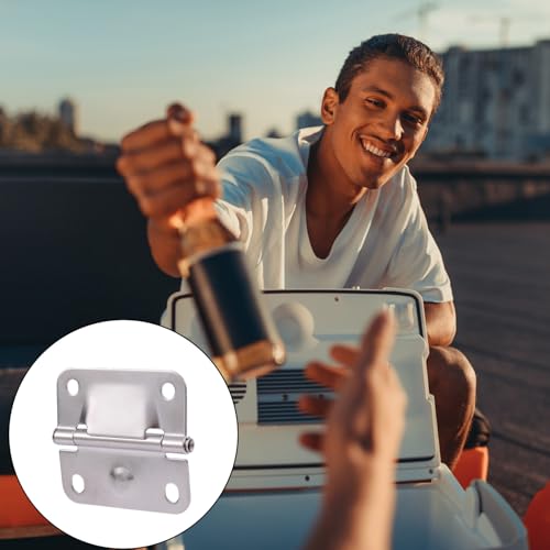 4pcs Stainless Steel Cooler Hinges Replacement for Coleman Parts, Ice Chest Hinge Repair Kit with 16 Screws, Camping Coolers Accessories Compatible with 5235 5250 5286b 6262 6270 Most Models