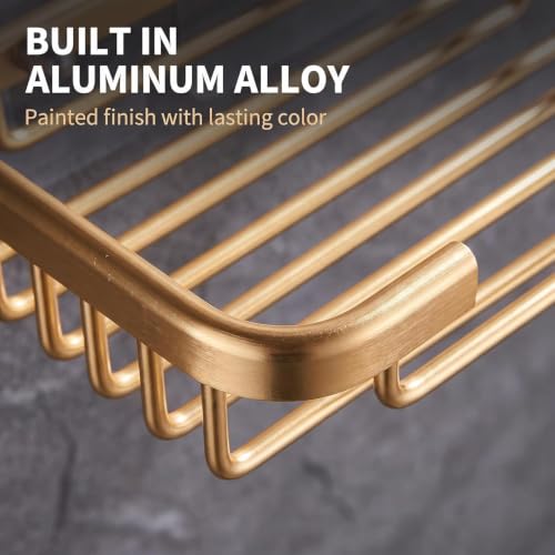 Gold Stainless Steel Soap Holder for Shower Wall - Easy Install