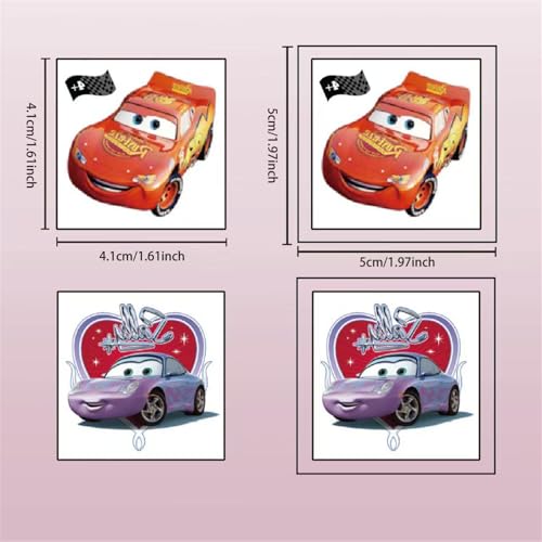 Cars Temporary Tattoos for Kids 20-Pack Waterproof Racing Party Favors