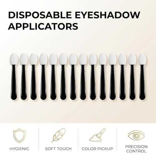 100Pcs Dual-Sided Eyeshadow Applicators Black White Sponge Tip Brushes