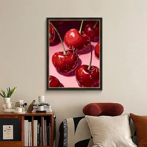 Cherry Diamond Art Kit - 5D Full Drill Painting for Home Decor