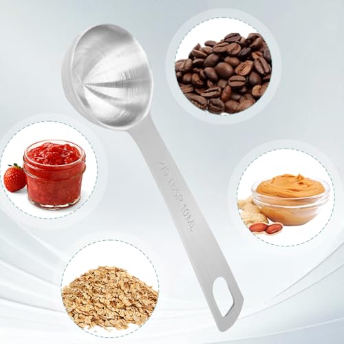 Marvexi Stainless Steel Measuring Spoons Set - 2/3 Tbsp, 2 Tsp, 10 mL
