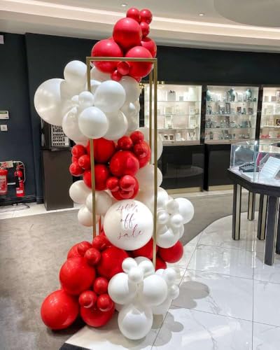 153pc Red and White Balloon Garland Arch Kit with Star Balloons