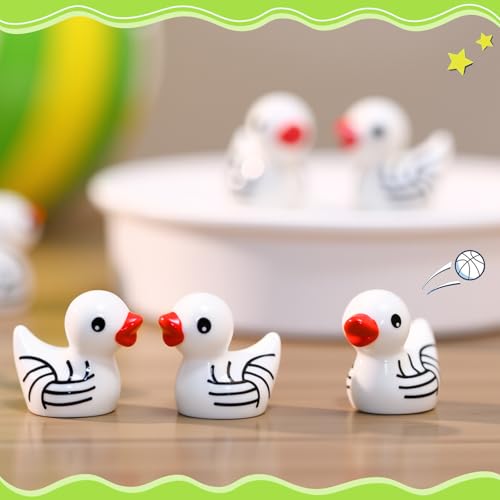 VioraWhite 50 Mini Volleyball Ducks - Cute Resin Figurines for Parties