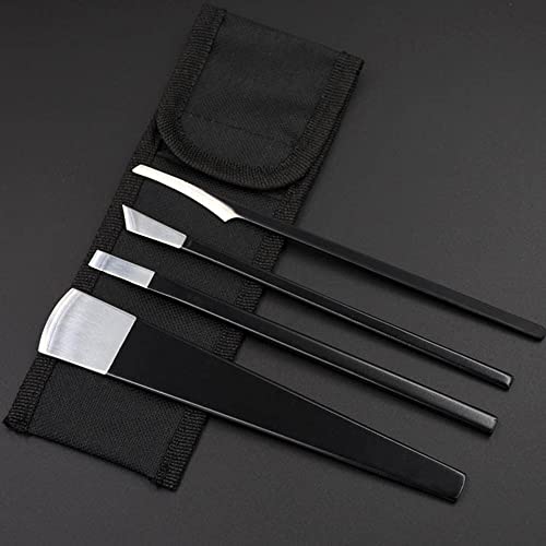 LOPURO Professional Stainless Steel Pedicure Knife and Callus Remover Set - 4 Pcs