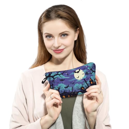 Halloween Pumpkin Print Small Cosmetic Bag Toiletry Makeup Pouch
