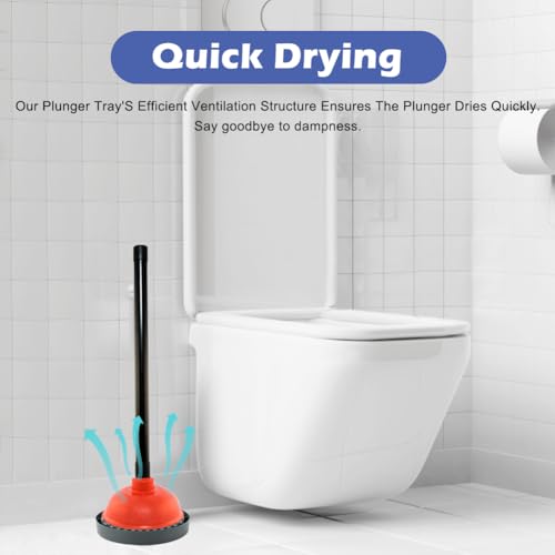 CALIDAKA 2-Pack Toilet Plunger Tray - Quick Drying Plunger Holder