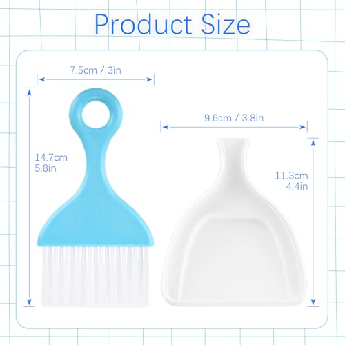 Easecos 3-Piece Mini Dustpan and Hand Broom Set for Desktop and Keyboard