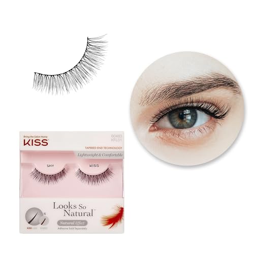 KISS Looks So Natural False Eyelashes - Style Shy, Lightweight & Reusable
