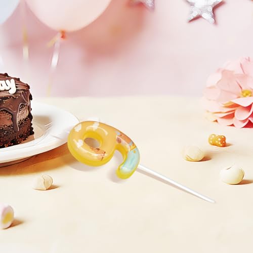 Capybara Birthday Candles - Yellow Number 9 Cake Topper