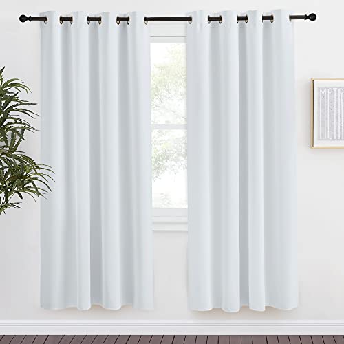 NICETOWN 55x78 Inch Cloud Grey Blackout Curtain Panel - Thermal Insulated Privacy Drape