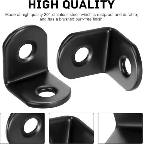 12 Pack Stainless Steel L Brackets for Shelf Support - 20x20x16mm